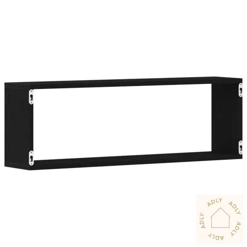 Vegghyller 4 Stk Svart Eik 80X15X26 Cm Laget Av Tre