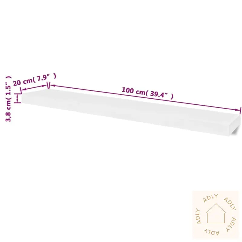 Flytende Vegghyller 2 Stk Mdf Bok/Dvd-Oppbevaring Hvit