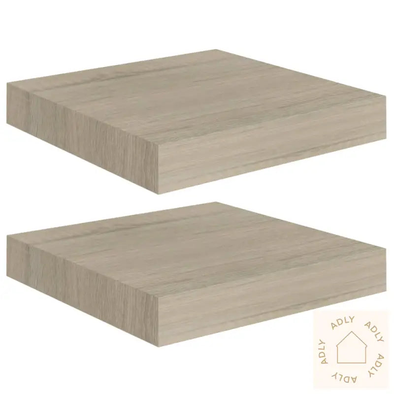 Flytende Vegghyller 2 Stk Eik 23X23,5X3,8 Cm Mdf
