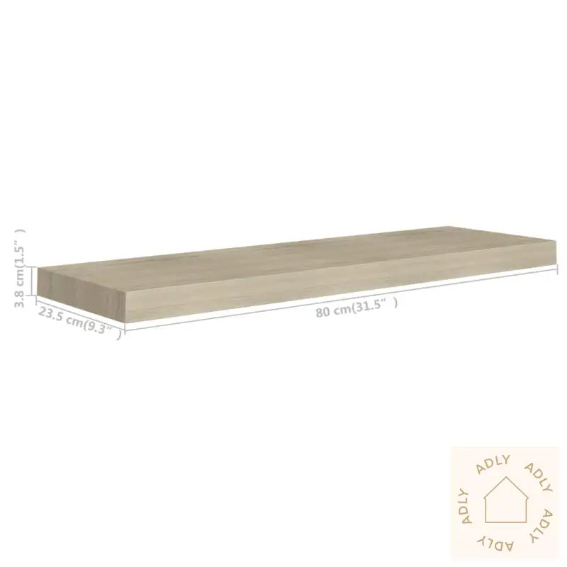 Flytende Vegghyller 2 Stk Eik 80X23,5X3,8 Cm Mdf
