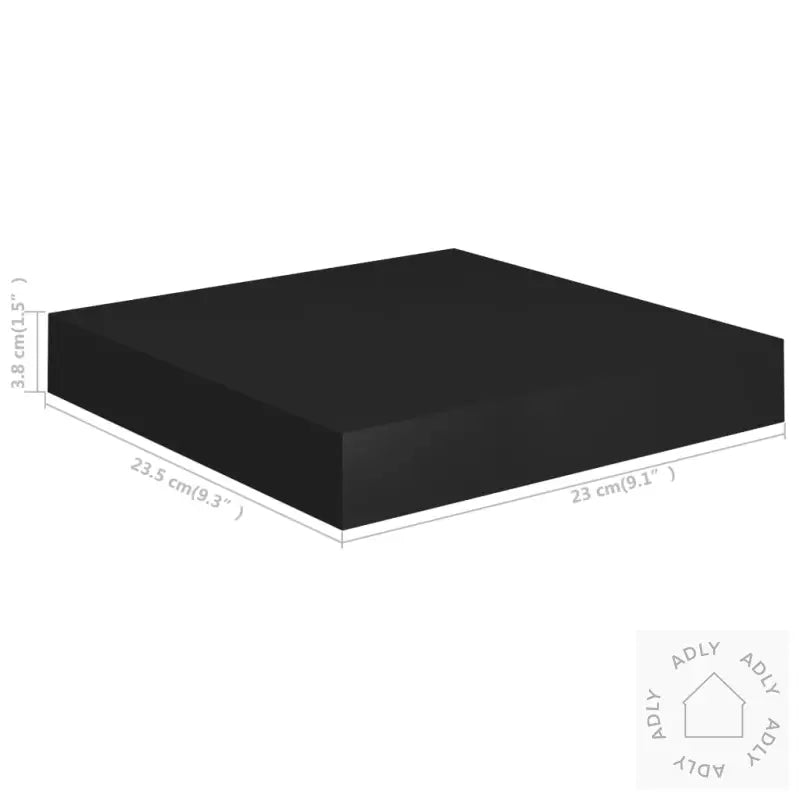 Flytende Vegghyller 2 Stk Svart 23X23,5X3,8 Cm Mdf