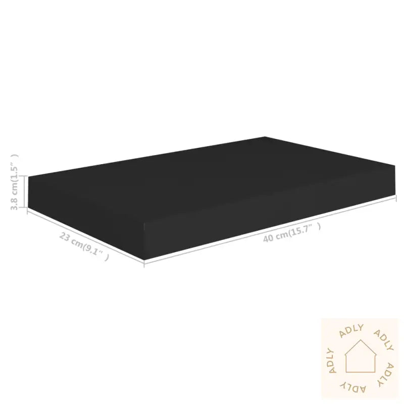 Flytende Vegghyller 2 Stk Svart 40X23X3,8 Cm Mdf
