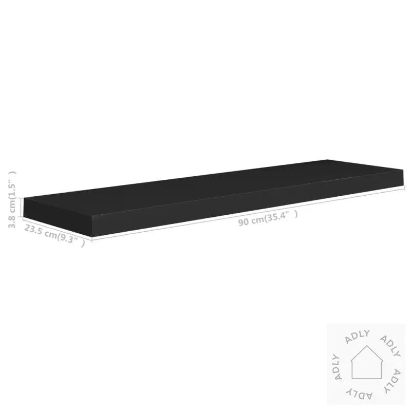 Flytende Vegghyller 4 Stk Svart 90X23,5X3,8 Cm Mdf