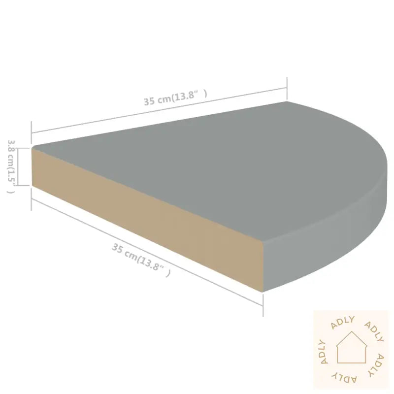 Flytende Vegghyller 4 Stk Grå 35X35X3,8 Cm Mdf