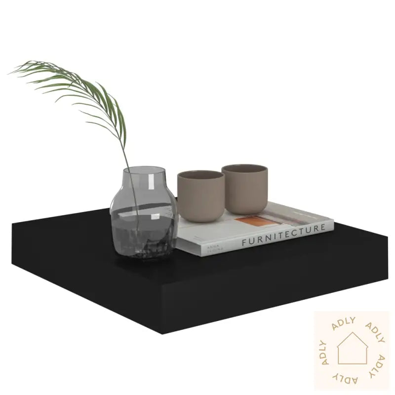 Flytende Vegghyller 2 Stk Svart 23X23,5X3,8 Cm Mdf