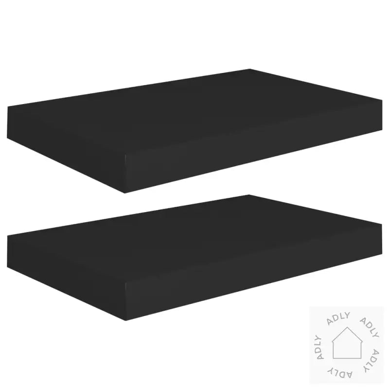Flytende Vegghyller 2 Stk Svart 40X23X3,8 Cm Mdf