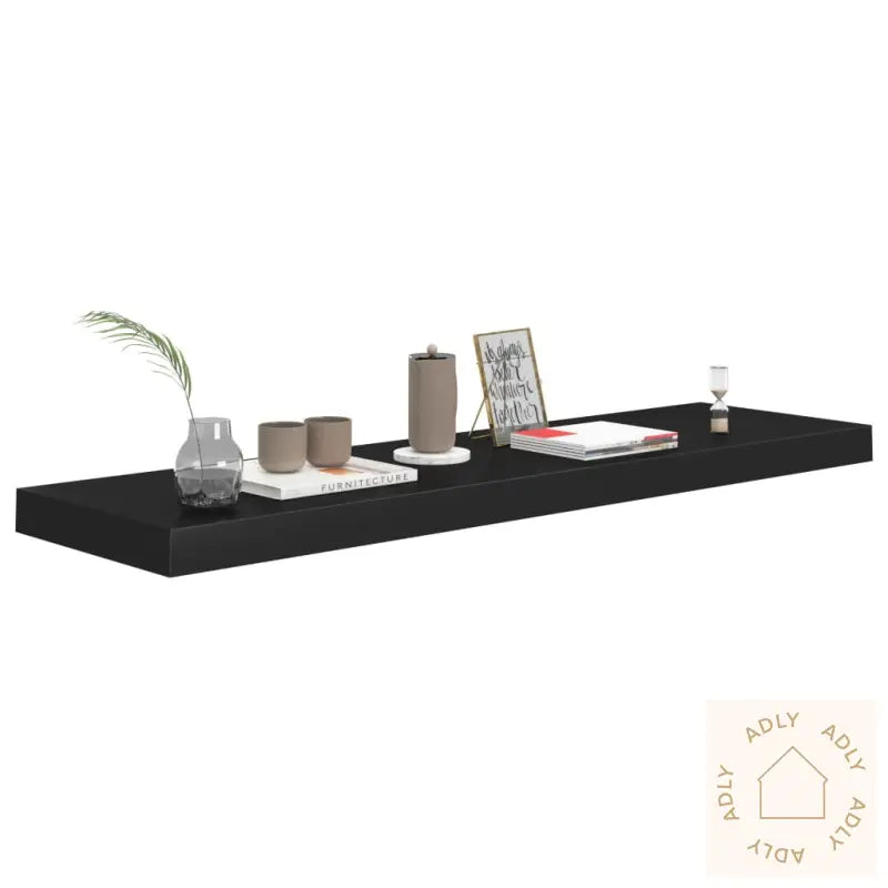 Flytende Vegghyller 4 Stk Svart 90X23,5X3,8 Cm Mdf