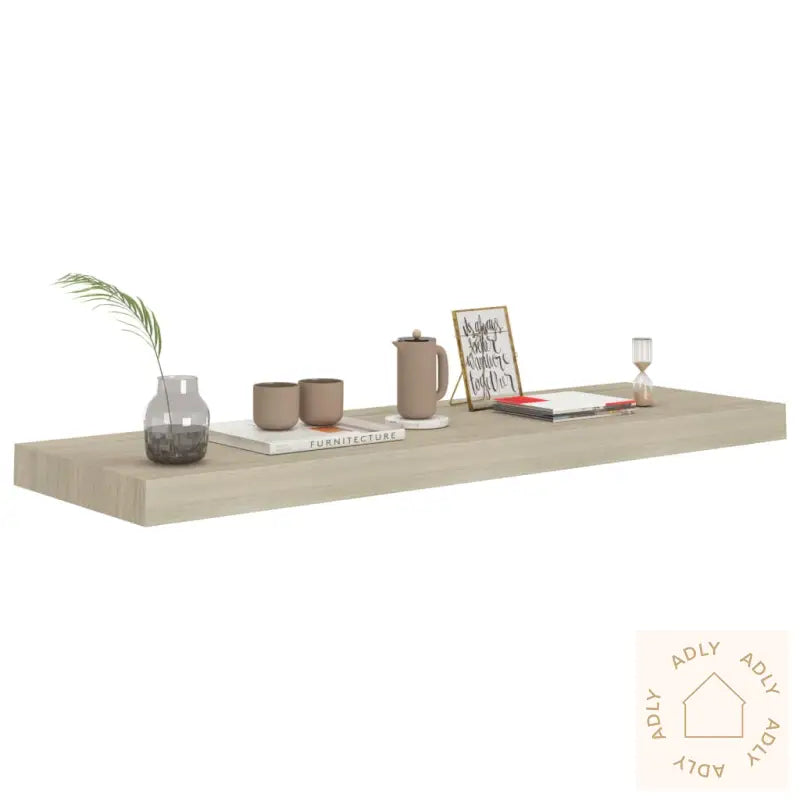 Flytende Vegghyller 2 Stk Eik 80X23,5X3,8 Cm Mdf