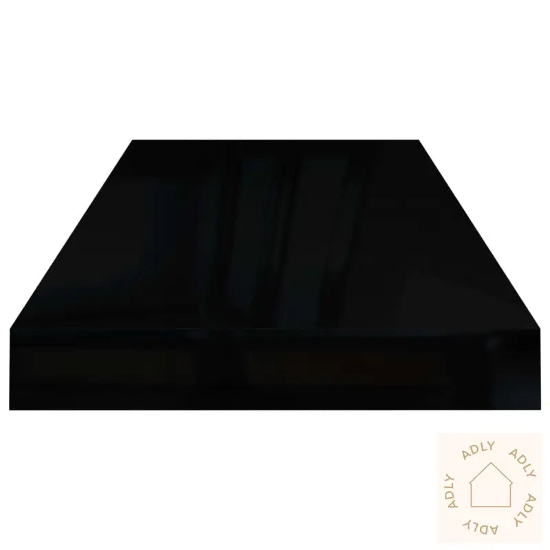 Flytende Vegghyller 2 Stk Høyglans Svart 60X23,5X3,8 Cm Mdf