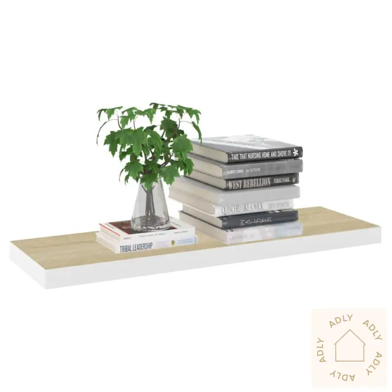 Flytende Vegghyller 4 Stk Eik Og Hvit 80X23,5X3,8 Cm Mdf