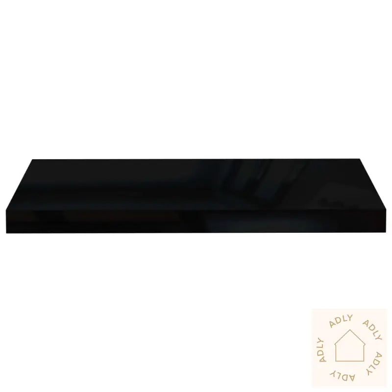 Flytende Vegghyller 2 Stk Høyglans Svart 60X23,5X3,8 Cm Mdf