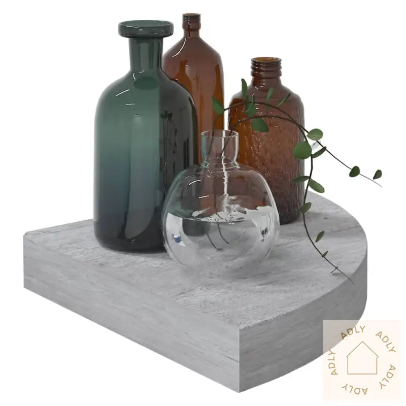Hjørnehyller Vegghengt 2 Stk Betonggrå 25X25X3,8 Cm Mdf