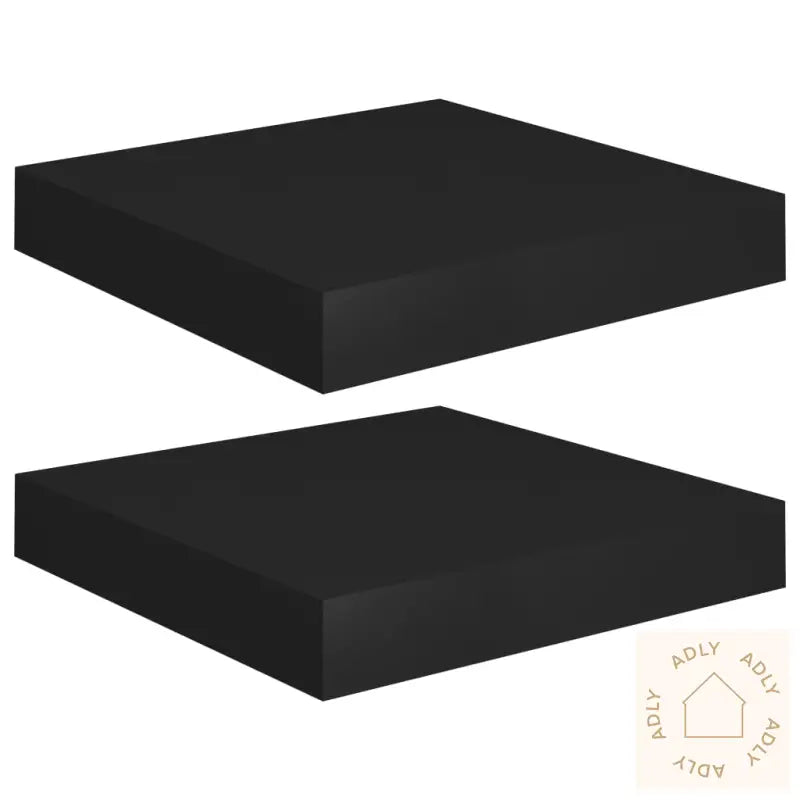 Flytende Vegghyller 2 Stk Svart 23X23,5X3,8 Cm Mdf
