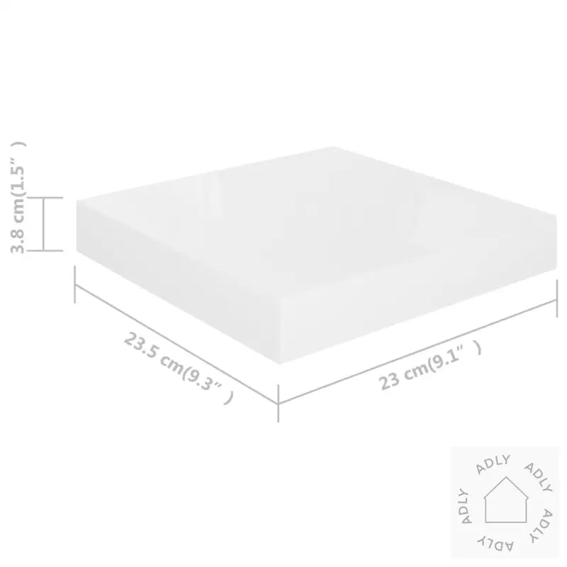 Flytende Vegghyller 4 Stk Høyglans Hvit 23X23,5X3,8 Cm Mdf