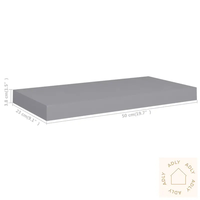 Flytende Vegghyller 4 Stk Grå 50X23X3,8 Cm Mdf