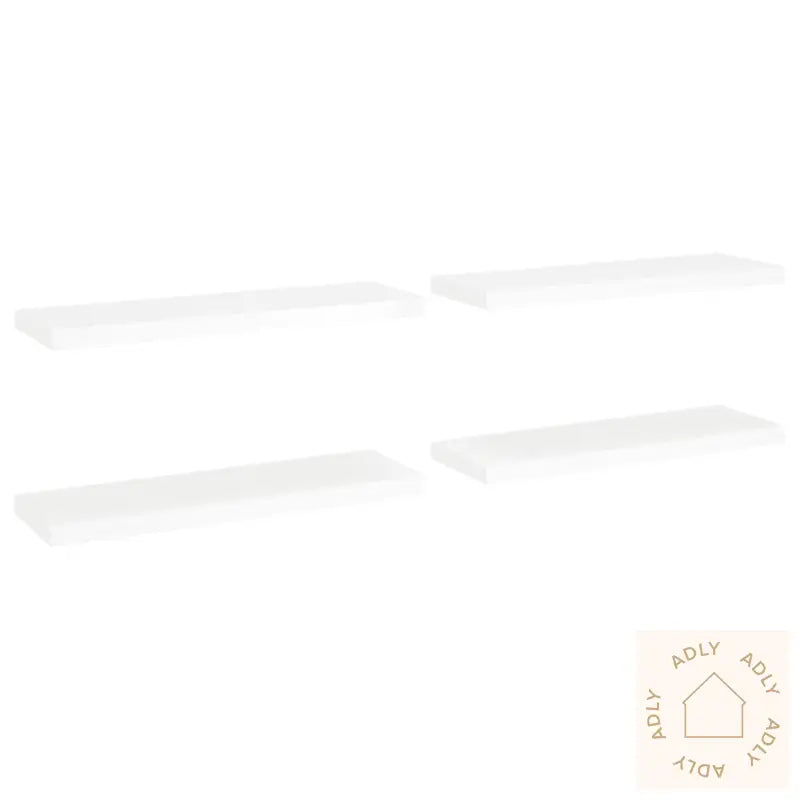 Flytende Vegghyller 4 Stk Hvit 80X23,5X3,8 Cm Mdf
