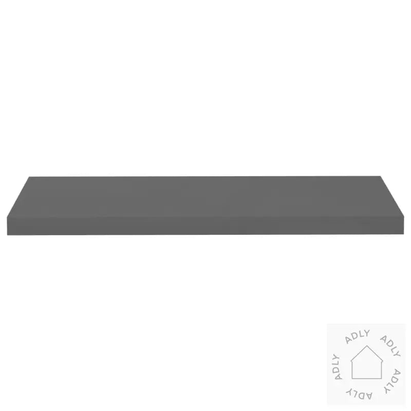 Flytende Vegghyller 2 Stk Høyglans Grå 80X23,5X3,8 Cm Mdf