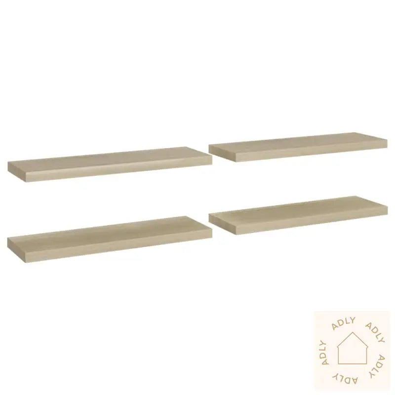 Flytende Vegghyller 4 Stk Eik 80X23,5X3,8 Cm Mdf