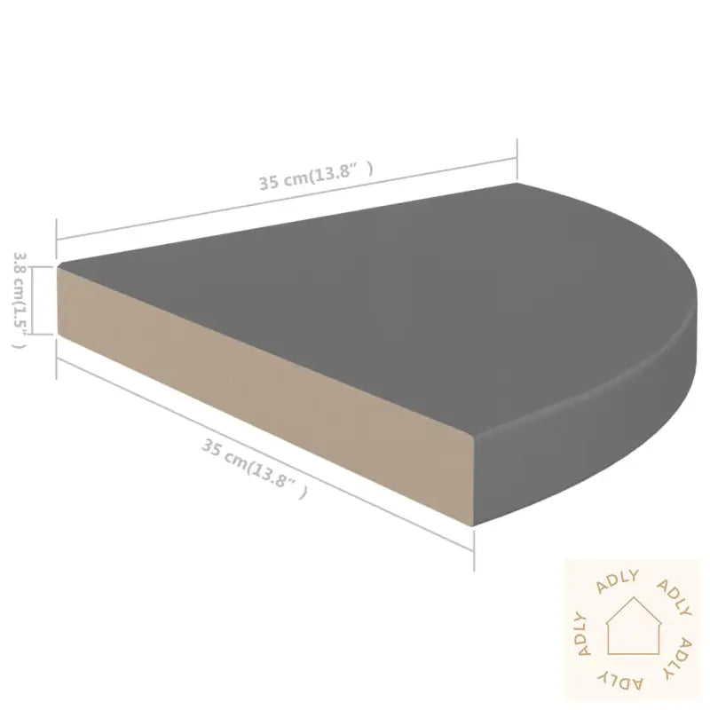 Flytende Vegghyller 4 Stk Høyglans Grå 35X35X3,8 Cm Mdf