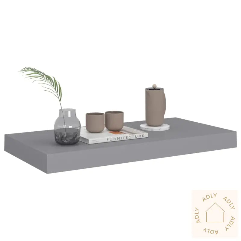 Flytende Vegghyller 4 Stk Grå 50X23X3,8 Cm Mdf