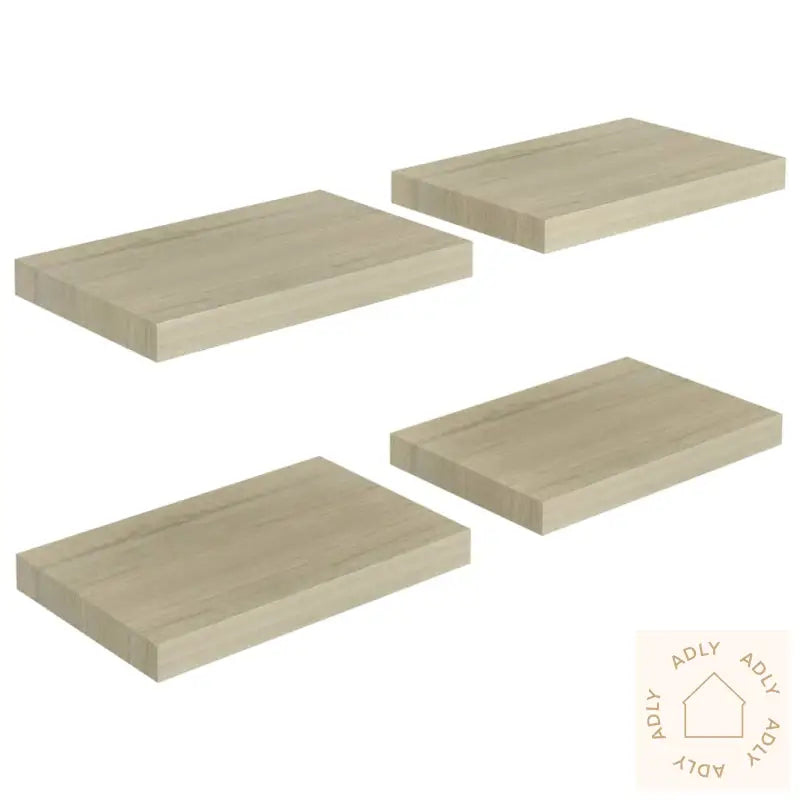 Flytende Vegghyller 4 Stk Eik 40X23X3,8 Cm Mdf