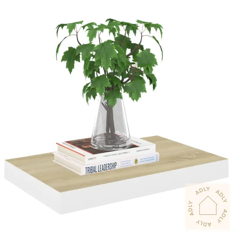 Flytende Vegghyller 2 Stk Eik Og Hvit 40X23,5X3,8 Cm Mdf