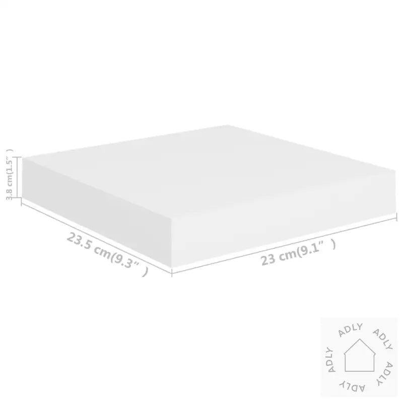 Flytende Vegghyller 4 Stk Hvit 23X23,5X3,8 Cm Mdf