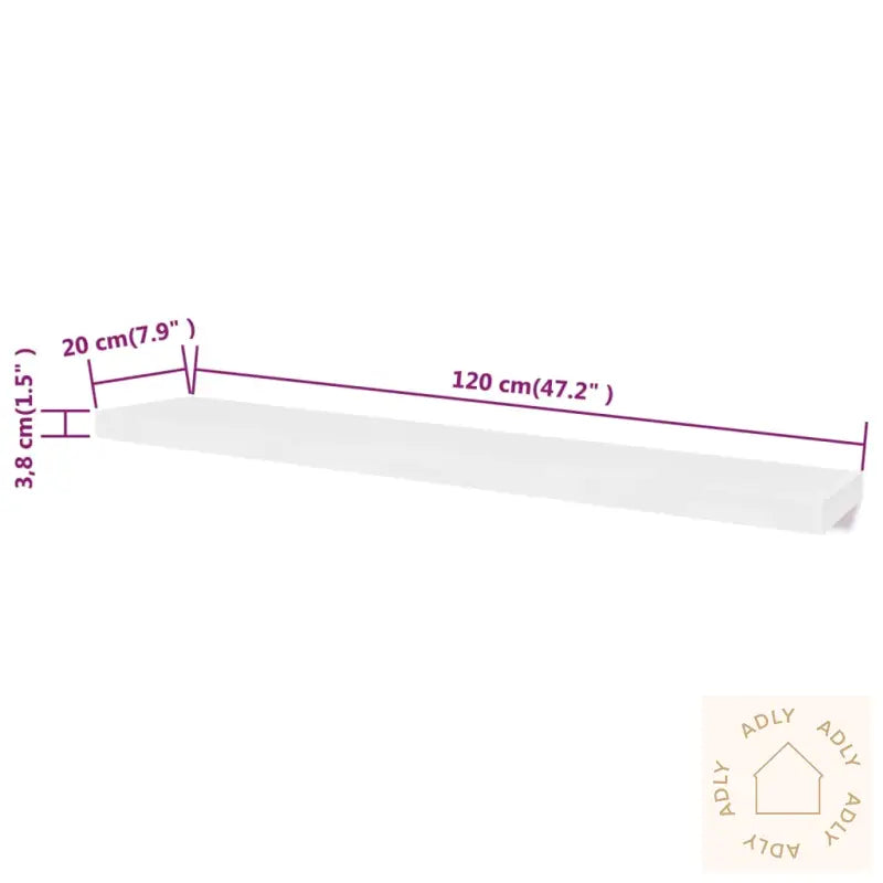 Flytende Vegghyller 2 Stk Mdf Bok/Dvd-Oppbevaring Hvit