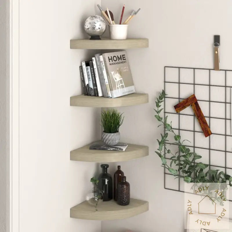 Flytende Vegghyller 4 Stk Eik 25X25X3,8 Cm Mdf