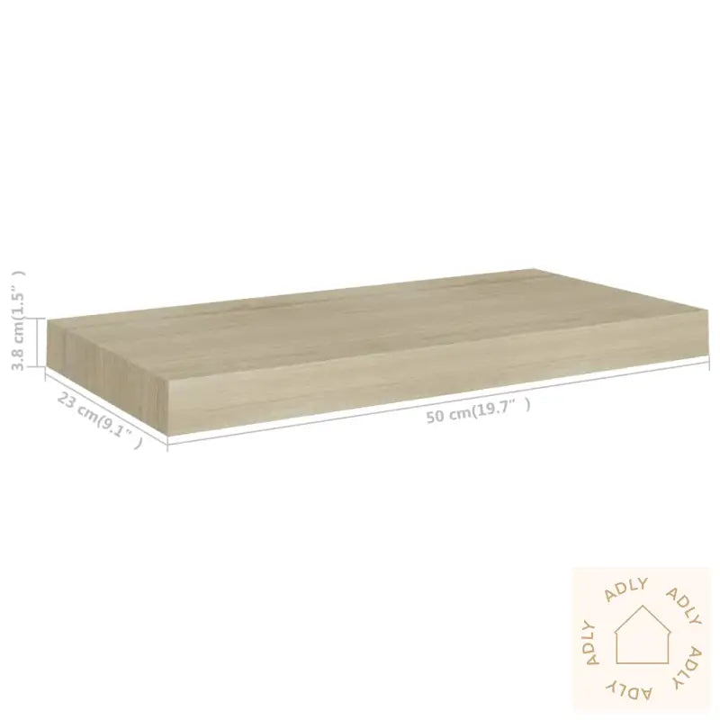 Flytende Vegghyller 2 Stk Eik 50X23X3,8 Cm Mdf
