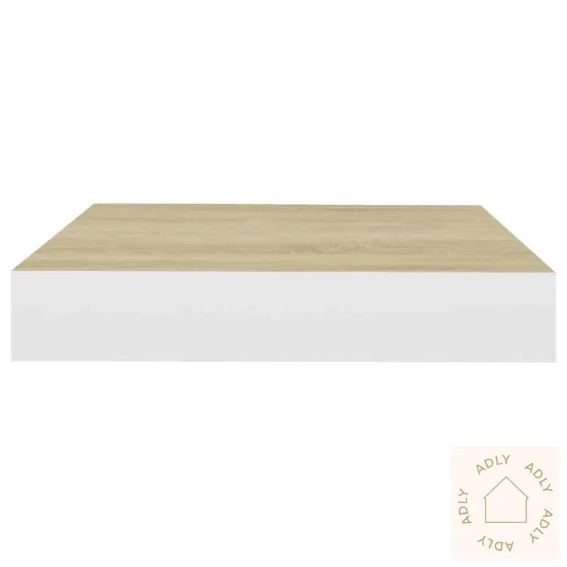 Flytende Vegghyller 2 Stk Eik Og Hvit 23X23,5X3,8 Cm Mdf