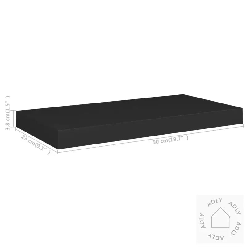 Flytende Vegghyller 4 Stk Svart 50X23X3,8 Cm Mdf