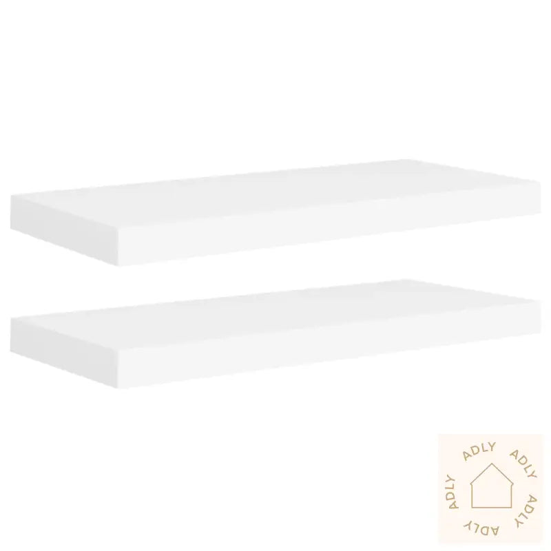 Flytende Vegghyller 2 Stk Hvit 60X23,5X3,8 Cm Mdf