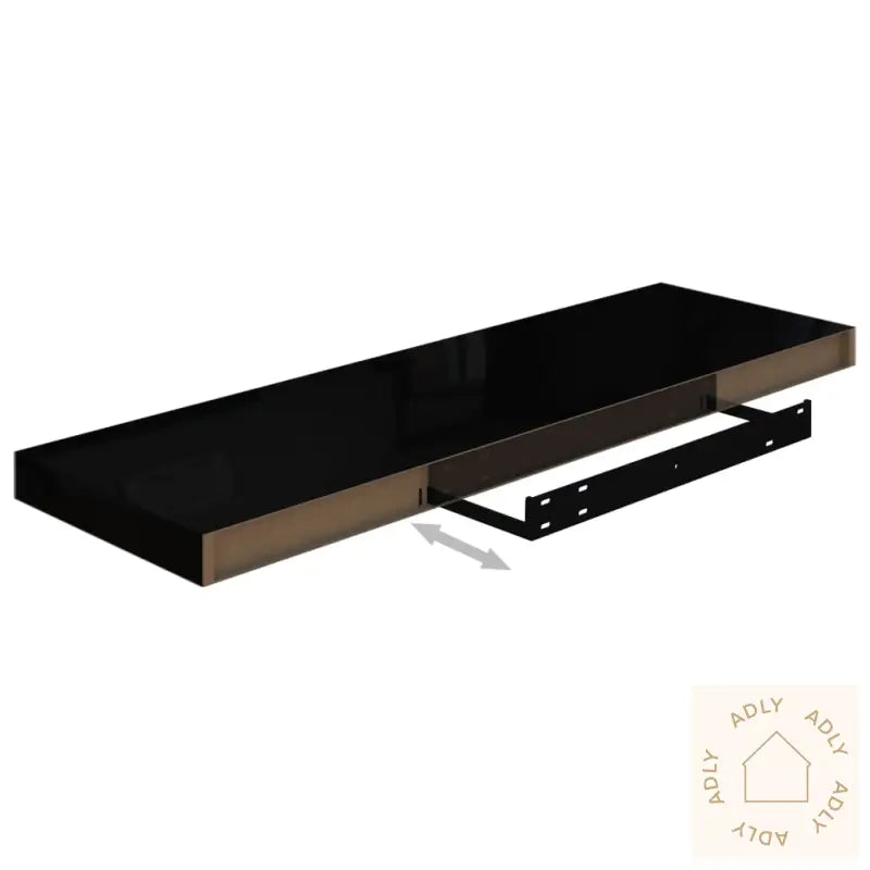 Flytende Vegghyller 4 Stk Høyglans Svart 80X23,5X3,8 Cm Mdf