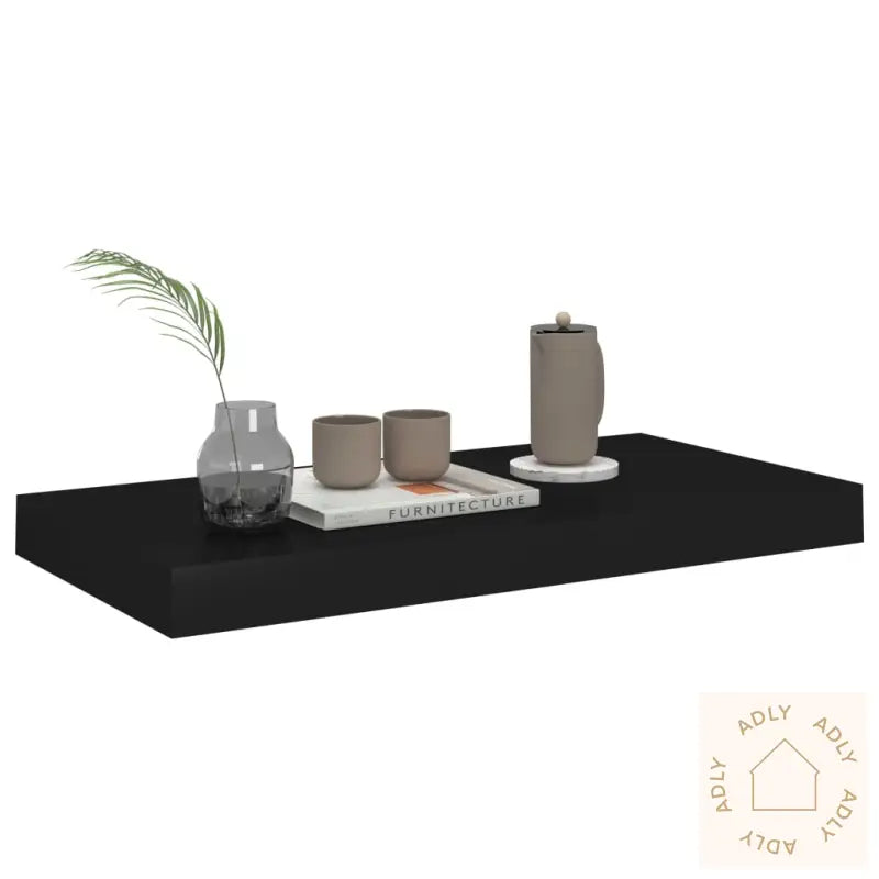Flytende Vegghyller 4 Stk Svart 50X23X3,8 Cm Mdf