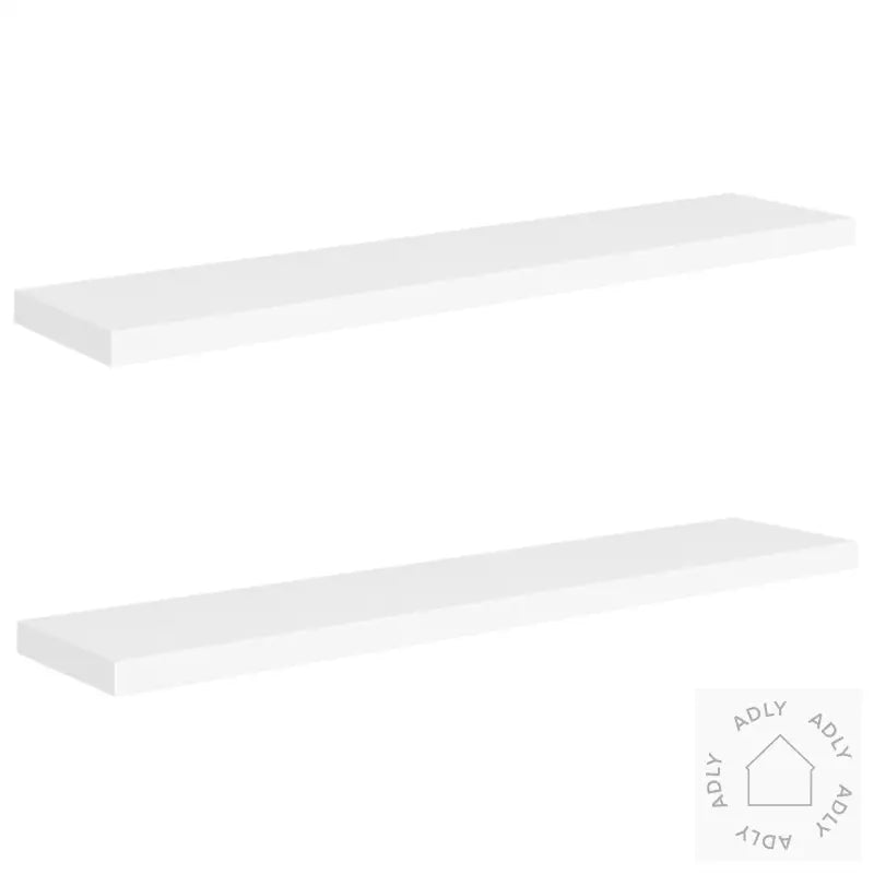 Flytende Vegghyller 2 Stk Hvit 120X23,5X3,8 Cm Mdf