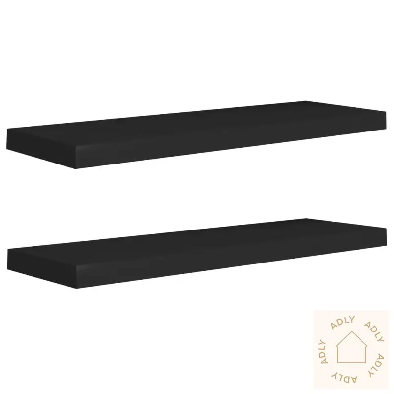 Flytende Vegghyller 2 Stk Svart 80X23,5X3,8 Cm Mdf