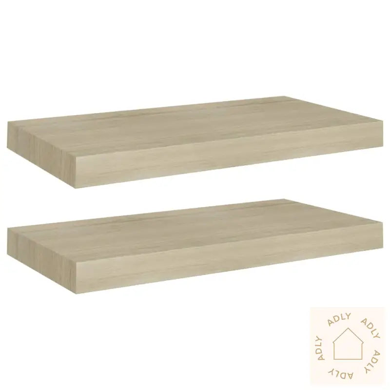 Flytende Vegghyller 2 Stk Eik 50X23X3,8 Cm Mdf