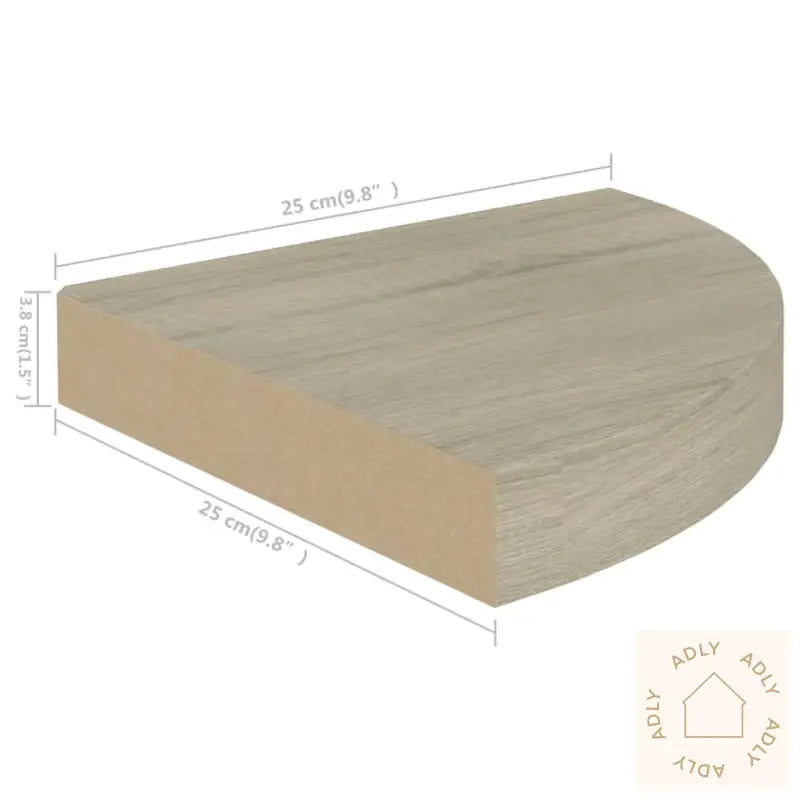 Flytende Vegghyller 4 Stk Eik 25X25X3,8 Cm Mdf
