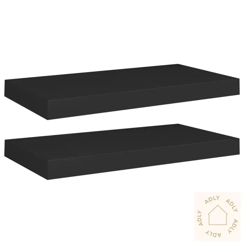 Flytende Vegghyller 2 Stk Svart 50X23X3,8 Cm Mdf