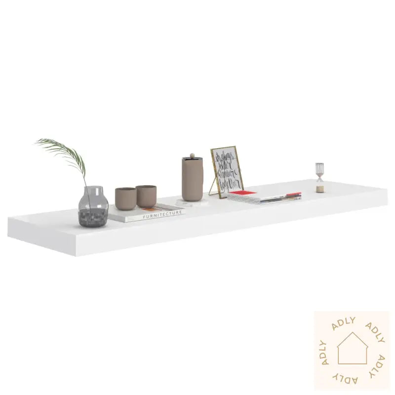 Flytende Vegghyller 2 Stk Hvit 90X23,5X3,8 Cm Mdf