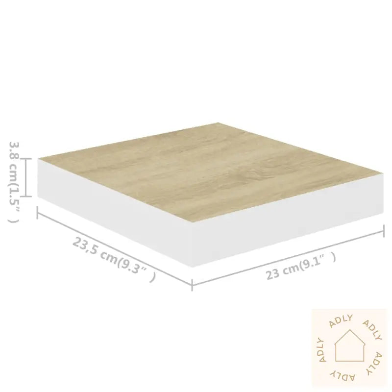 Flytende Vegghyller 2 Stk Eik Og Hvit 23X23,5X3,8 Cm Mdf