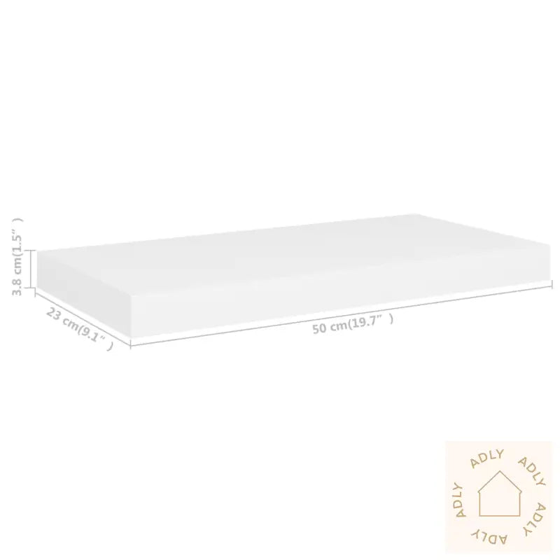 Flytende Vegghyller 4 Stk Hvit 50X23X3,8 Cm Mdf