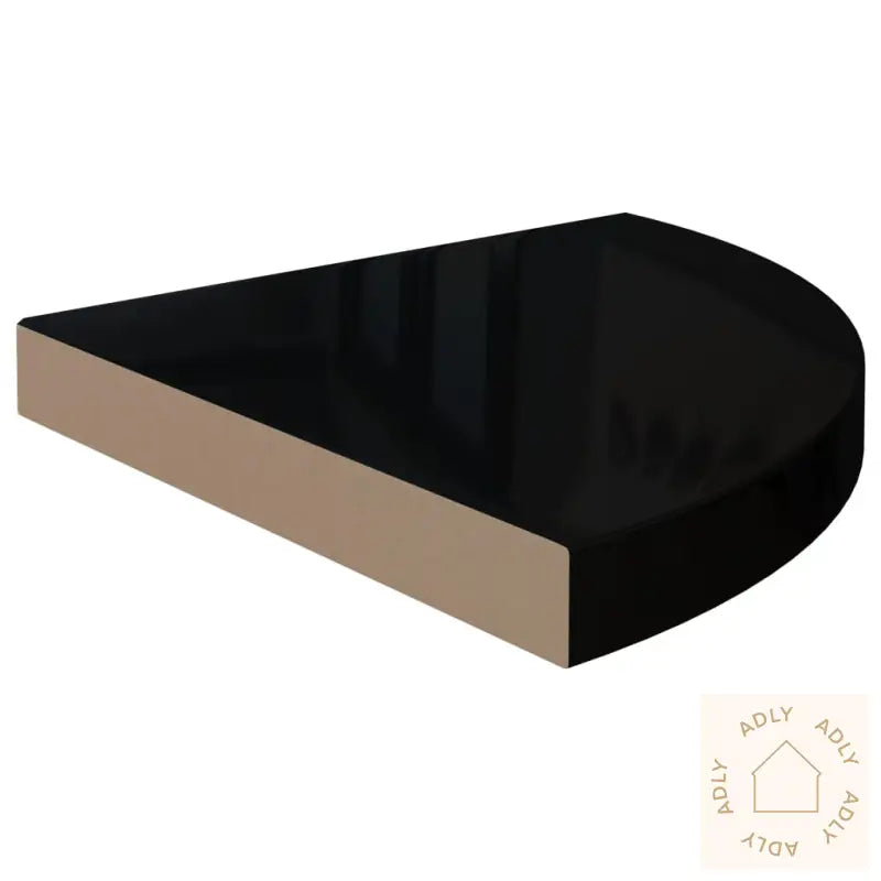 Flytende Vegghyller 2 Stk Høyglans Svart 35X35X3,8 Cm Mdf