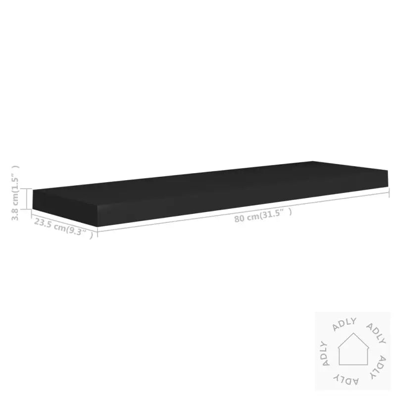 Flytende Vegghyller 2 Stk Svart 80X23,5X3,8 Cm Mdf