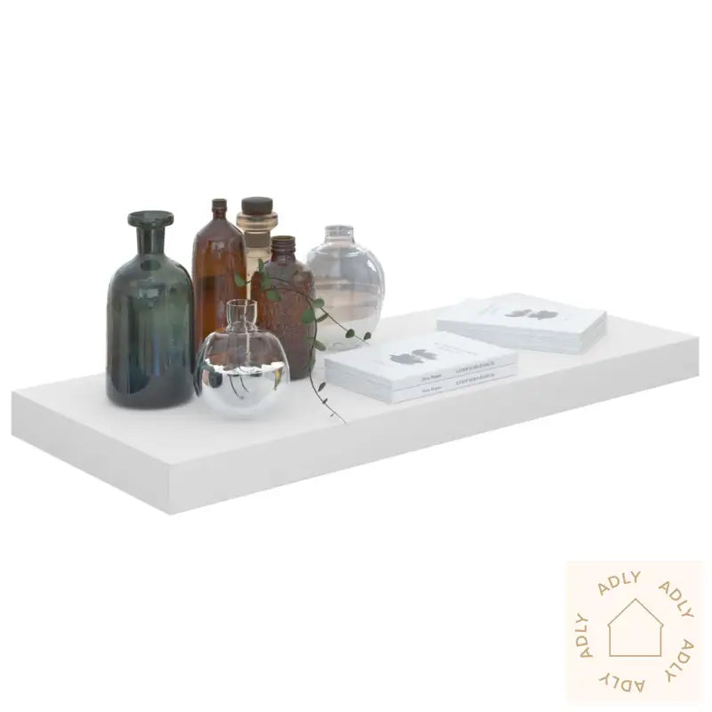 Flytende Vegghyller 4 Stk Høyglans Hvit 60X23,5X3,8 Cm Mdf