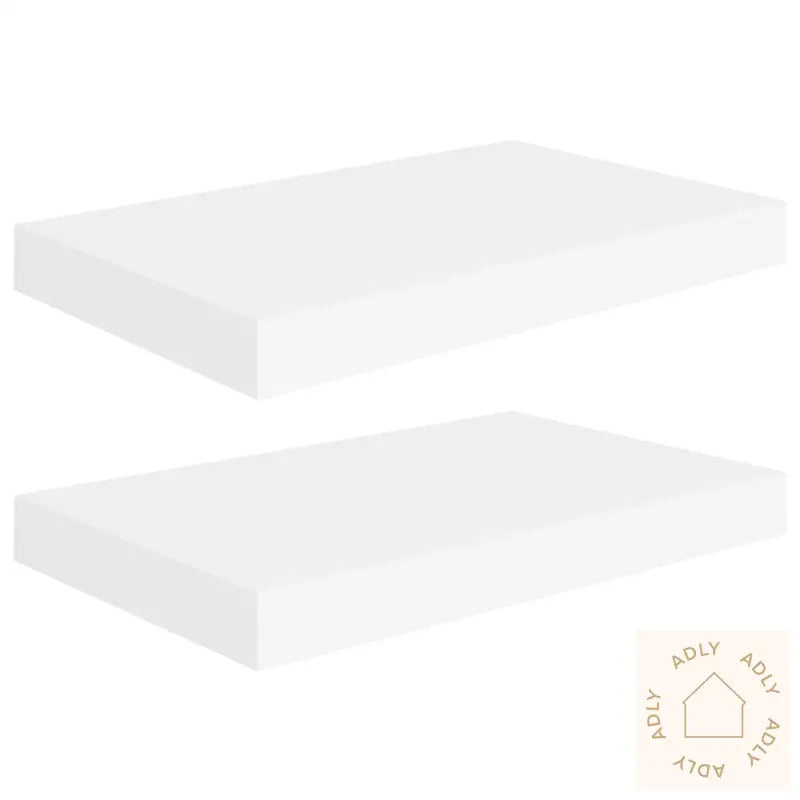 Flytende Vegghyller 2 Stk Hvit 40X23X3,8 Cm Mdf