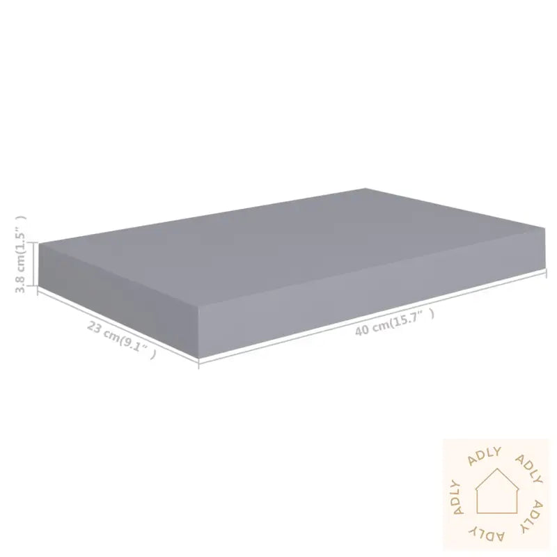 Flytende Vegghyller 2 Stk Grå 40X23X3,8 Cm Mdf