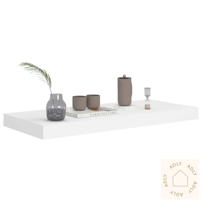 Flytende Vegghyller 2 Stk Hvit 60X23,5X3,8 Cm Mdf