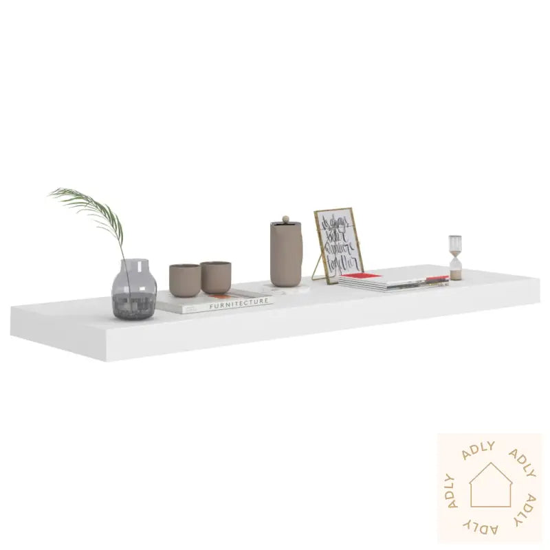 Flytende Vegghyller 2 Stk Hvit 80X23,5X3,8 Cm Mdf